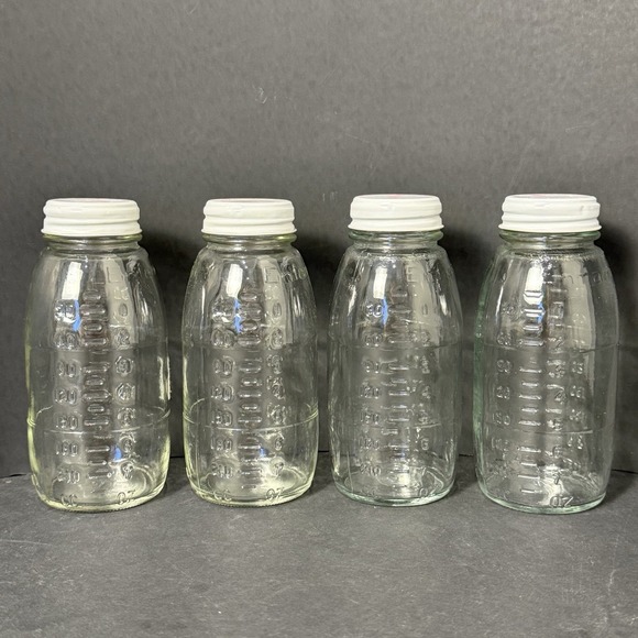 Other - Vintage Glass Baby Bottles ~ Enfamil ~ 8oz~ Set Of 4 ~ Caps Included